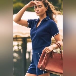 Spanx Air Essentuals Pique Polo Top 1X